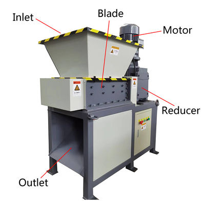 1000kg/h Recycling Crusher Machine Double Shaft Plastic Bottle Mobile Scrap Shredder