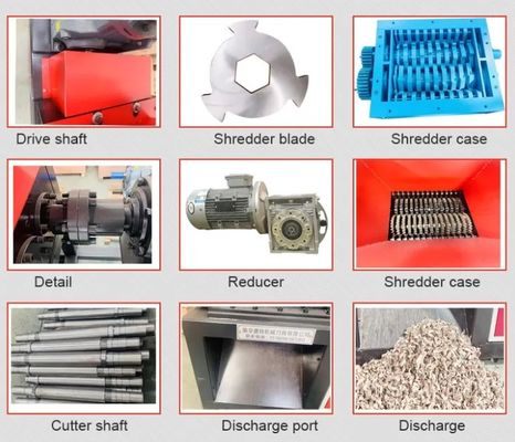 Solid Waste Plastic Drum Shredder Machine , Mini Rubber Tire Shredder Machine 380V