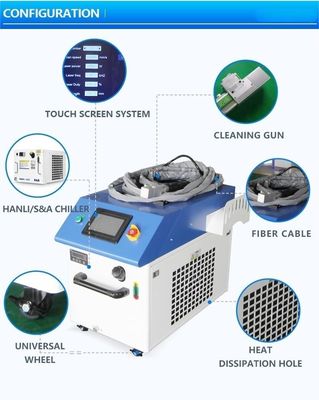1000W 1500W 2000W 3000W Fiber Laser Cleaner Rust Removal With PLC Control System