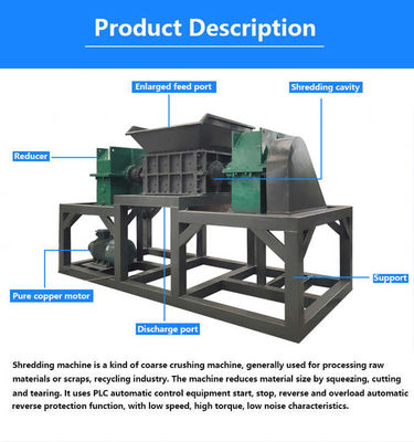 Waste Plastic Shredder Machine Low Noise Plastic Shredder Grinder Crusher Machine