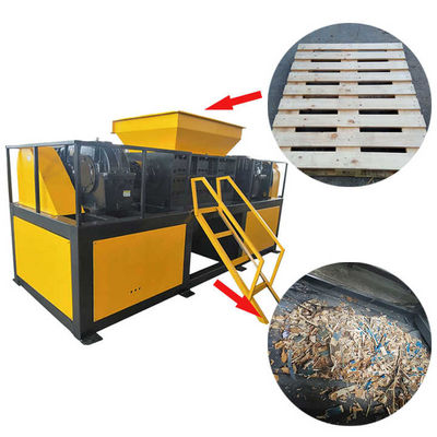 Fully Automatic Industrial Timber Shredder Machine Twin Shaft 100-3000kg/H